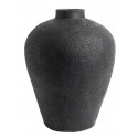 Vase jarre terre cuite surface lunaire Muubs Luna 40 noir