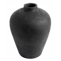 Vase jarre terre cuite surface lunaire Muubs Luna 40 noir