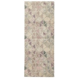 nordal tapis long motifs triangles rose pastel 75 x 200 cm