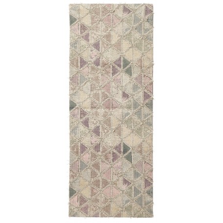 Tapis long motifs triangles Nordal rose