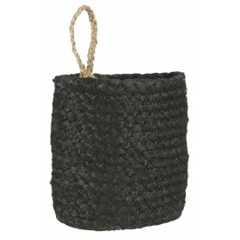 Petit panier suspendu anse jute IB Laursen noir