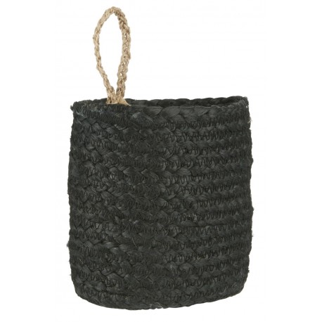 Petit panier ovale suspendu anse jute IB Laursen noir