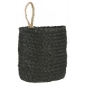 ib laursen petit panier ovale suspendu anse jute noir