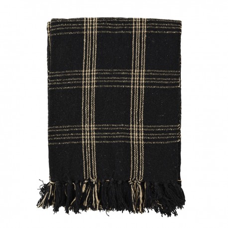 Plaid style grand carreau coton Madam Stoltz noir