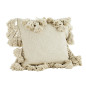 madam stoltz coussin pompons blanc ecru coton carre
