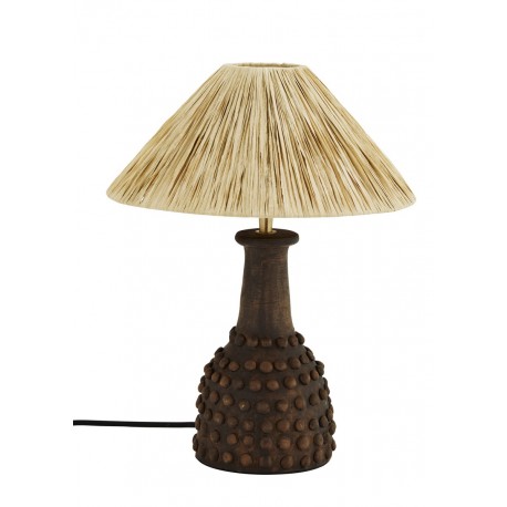 madam stoltz lampe campagne rustique chic terre cuite abat jout raphia