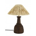 madam stoltz lampe campagne rustique chic terre cuite abat jout raphia