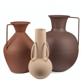 Set mit 3 Metallvasen Pols Potten Roman Brown