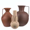 pols potten roman brown set de 3 vases metal