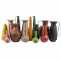pols potten roman brown set de 3 vases metal