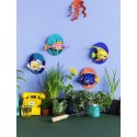 studio roof decoration murale carton poisson ange jaune