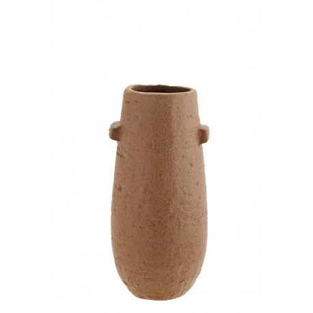 madam stoltz petit vase rustique ovale gres rouge terracotta