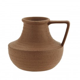 vase rustique terracotta gres avec poignee madam stoltz