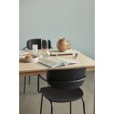 hubsch chaise design epure avec accoudoirs bois metal noir