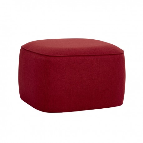 Pouf carré design tissu Hübsch rouge