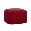 hubsch pouf carre design tissu rouge