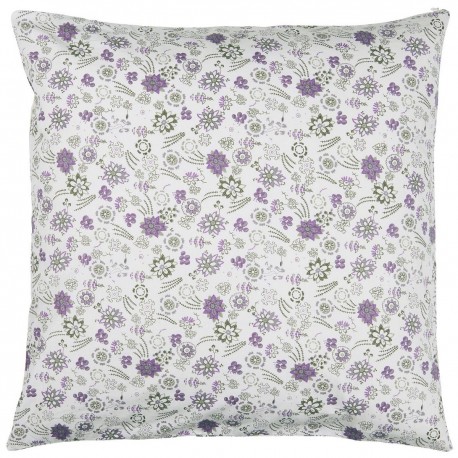 ib laursen taie oreiller coton imprime fleurs mauve 50 x 50 cm