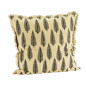 madam stoltz coussin beige imprime vegetal coton 50 x 50 cm