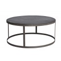 muubs low table basse ronde epuree pierre noire metal noir