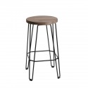 Tabouret de bar rond bois massif métal Muubs Move 65