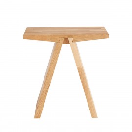 Tabouret design épuré bois chêne massif Muubs Angle