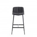 muubs tabouret de bar avec dossier design tissu gris