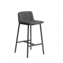 muubs tabouret de bar avec dossier design tissu gris