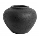 vase noir terre cuite brute surface lunaire muubs luna 26