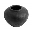 vase noir terre cuite brute surface lunaire muubs luna 26
