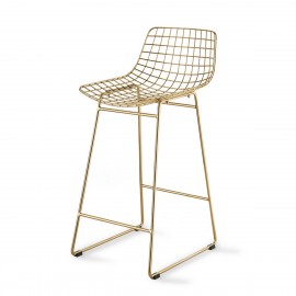 hk living tabouret de bar metal filaire dore laiton wire