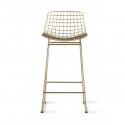 hk living tabouret de bar metal filaire dore laiton wire