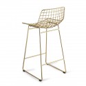 hk living tabouret de bar metal filaire dore laiton wire