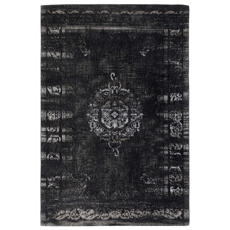 grand tapis noir gris motif baroque vintage delave nordal 160 x 240 cm