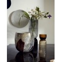 Vase néo art déco verre strié bicolore Nordal Riva