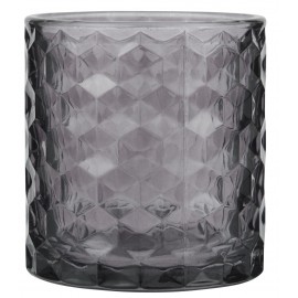 IB Laursen Auberginen-Teelichthalter aus strukturiertem Glas