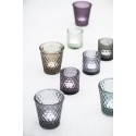 photophore bougeoir verre texture relief violet aubergine ib laursen