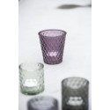 bougeoir photophore verre  relief IB Laursen aubergine