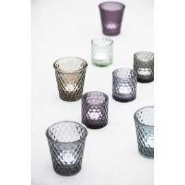 photophore bougeoir verre cisele gris ib laursen