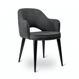 pols potten cosy chaise confortable accoudoirs gris pieds metal noir