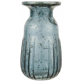 Kleine Retro-Vase aus Buntglas IB Laursen blau