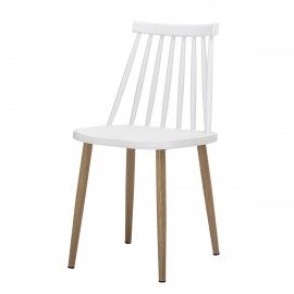 chaise style scandinave a barreaux plastique blanc metal bloomingville bajo