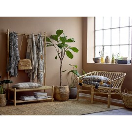 blommingville coussin rectangulaire pompons jaunes coton imprime