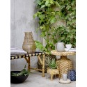 banc pliable bambou et textile noir bloomingville vida