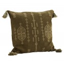 Housse de coussin style ethnique brodé Madam Stoltz vert