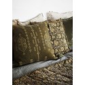 madam stoltz housse de coussin carre style ethnique brode pompons vert