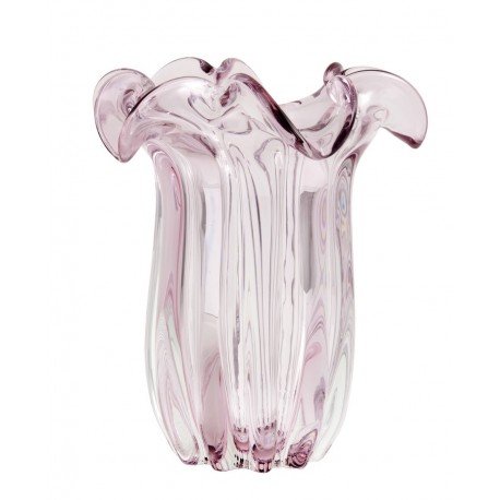 Vase verre style retro vintage Nordal Kataja rose
