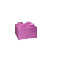 Boîte Lego rangement rose M 4 plots