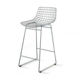 Tabouret de bar design métal HKliving argent