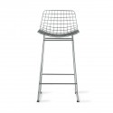 hk living tabouret de bar design metal argent chrome