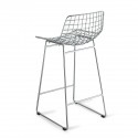 hk living tabouret de bar design metal argent chrome